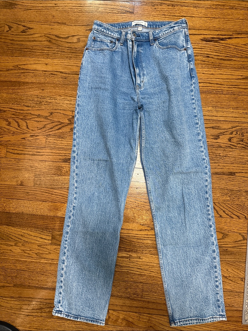 Abercrombie & Fitch Curve Love Light Blue Straight Jeans 12L
